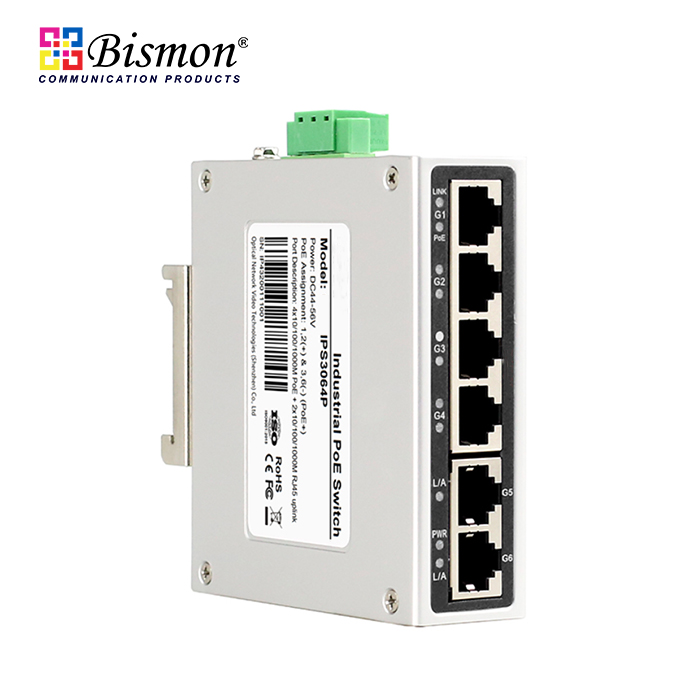 4Port PoE 10/100/1000Base-T+2RJ45 Gigabit Industrial switch
